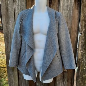 J Jill Gray Wool Blend Open Front Cardigan Sweater Women's Size XSP Petite soft